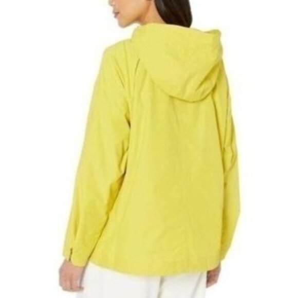 Eileen Fisher Hooded Jacket XL Yellow Drawstring Zip Up Lightweight Minimalist - Picture 2 of 16